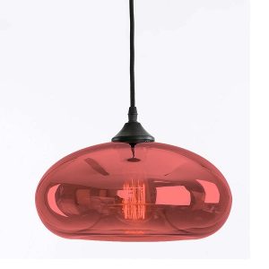 IM1 LAMPARA COLGANTE ROSADA VIDRIO VINTAGE 1L E27 25044A-PK