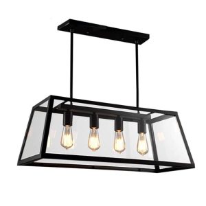 IM1 LAMPARA SUSPENDIDA T/VINTAGE NEGRA CON VIDRIO E27 4L 27111A