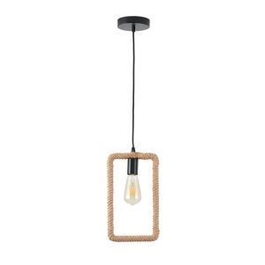 IM1 LAMPARA COLGANTE RECTANGULAR CON MECATE T-20028C 1L E27