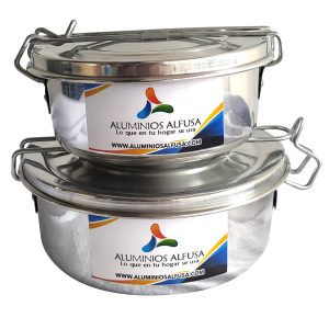 Porta comida X 2 o Fiambrera hermética en aluminio