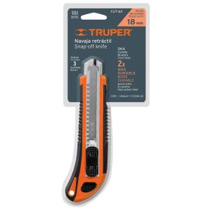 CUTTER TRUPPER NARANJA CON 3 HOJAS 18MM – CÓD: 2784